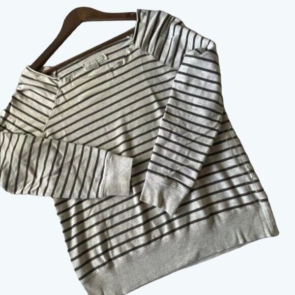 I love H81 Sweatshirt Women's Size Large Black & White Strips Large - Picture 1 of 5